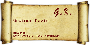 Grainer Kevin névjegykártya